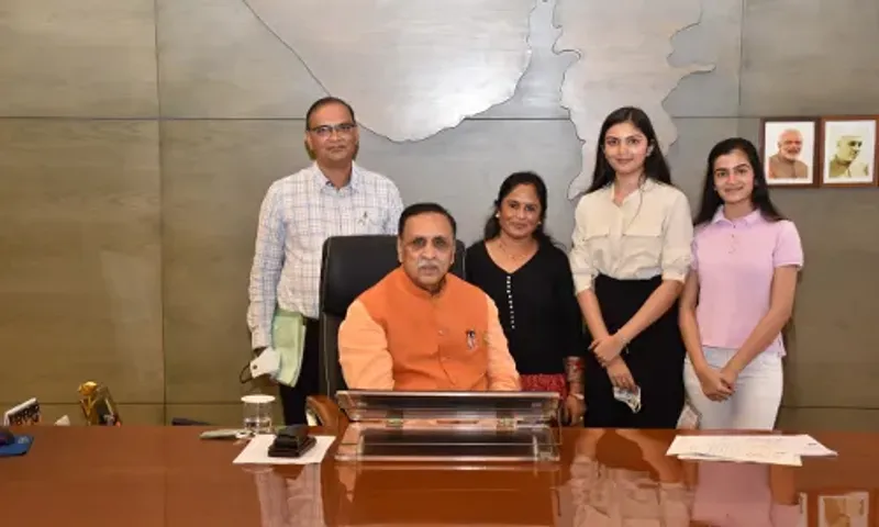 Gujarat Chief Minister paid a courtesy call on Vidhi Jadhav of Nadiad