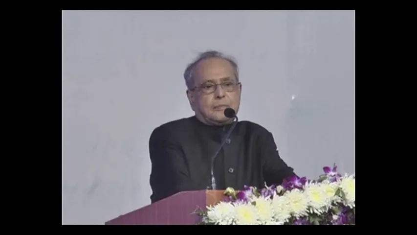 Indian President Pranab Mukherjee speaking in inauguration function of Sardar Patel hospital at Ankleshwar