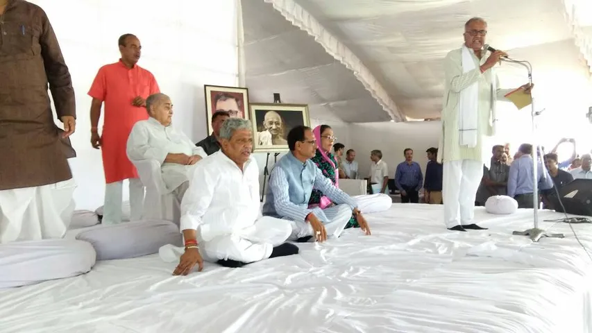 MP CM Shivaraj Chauhan on hunger strike for peace in state