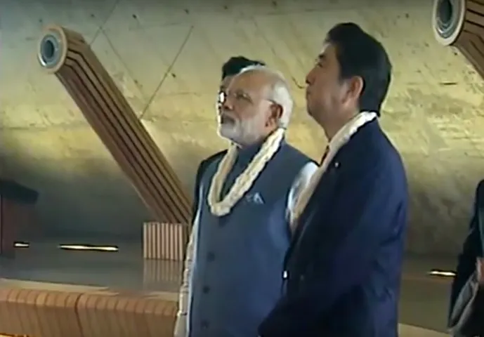 LIVE: PM Modi & Japanese PM Shinzo Abe visits Dandi Kutir