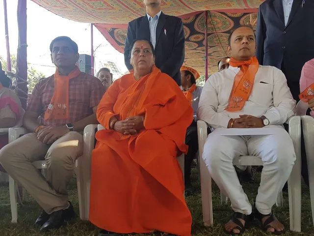 Union Minister Uma Bharati present for Mann ki Baat Chai pe charcha at Vadodara