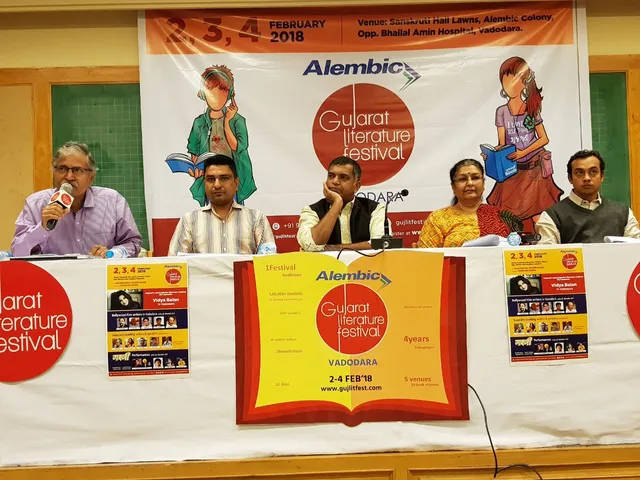 Vidya Balan Bahubali writer Vijayendra Prasad and others in GLF Vadodara