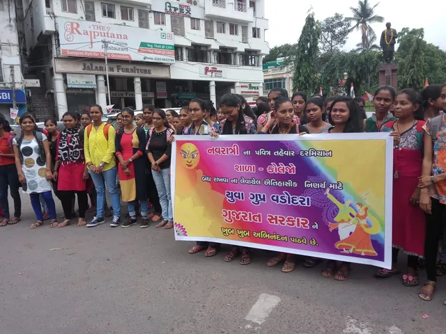 Yuva group celebrate the decision of Navratri vacations 