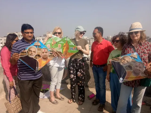 Foreign students enjoy kite flying in Vadodara