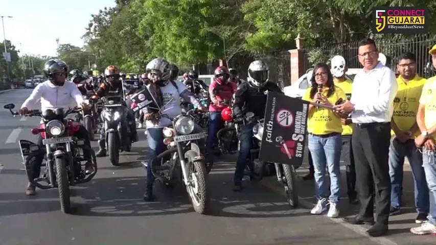 Faith Foundation tobacco awareness bike rally in Vadodara