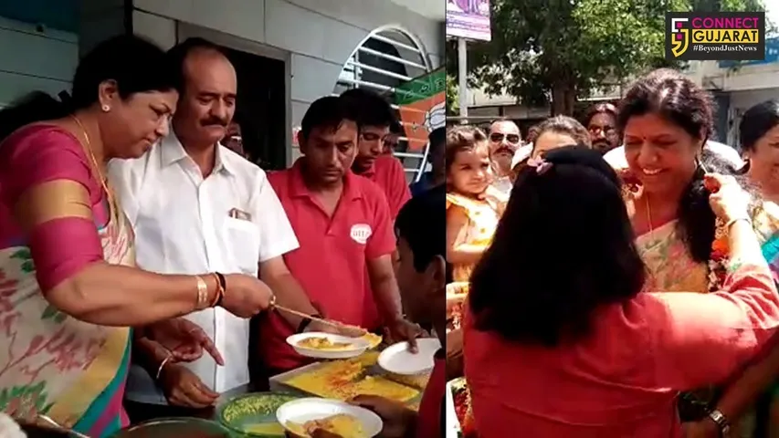 Vadodara celebrates the record thumping victory of BJP candidate Ranjan Bhatt