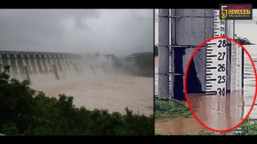 Narmada river flooded after water released from dam