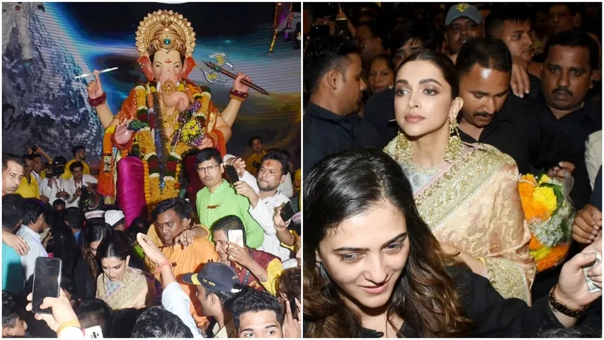 Deepika Padukone offers prayers at Lalbaugcha Raja