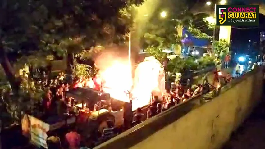 Close save for people part of Ganesha procession in Vadodara