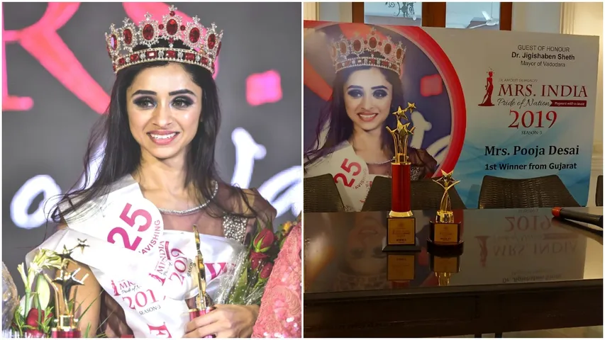Pooja Desai from Vadodara crowned Mrs. India - Pride of Nation 2019