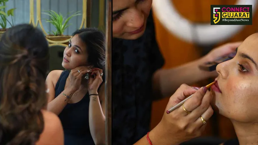 Vadodara garba enthusiasts use waterproof makeup to flaunt their style inside the venues