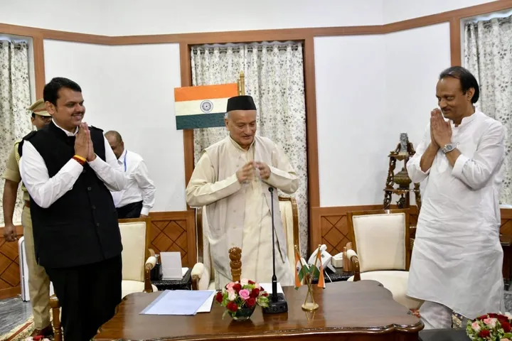 Devendra Fadnavis sworn-in as Maharashtra CM, Ajit Pawar as Dy CM