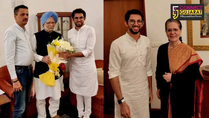 Aaditya Thackeray meets Sonia Gandhi and Manmohan, invites her for Uddhav Thackeray’s swearing-in ceremony