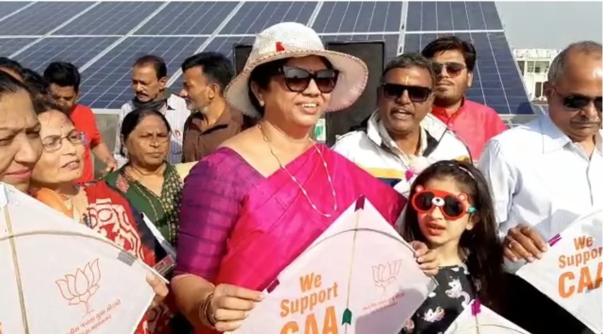 Vadodara MP Mayor celebrate Uttarayan in a unique way