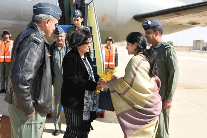 Air Officer Commanding in Chief SWAC visits Air Force station Jaisalmer