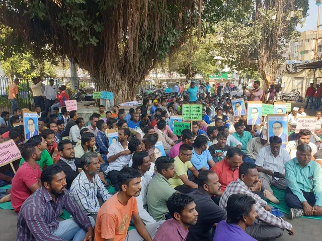 Sanitation workers working on contract with VMSS went on indefinite strike