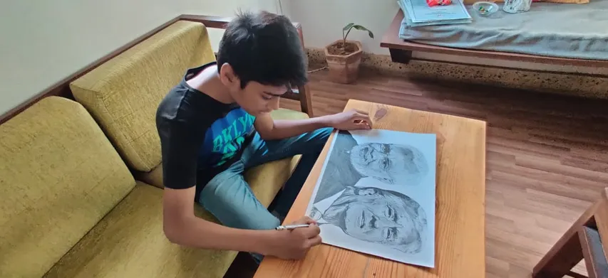 Vadodara student sketched a perfect memorabilia of PM Narendra Modi and US President Donald Trump