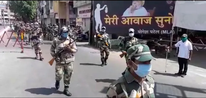 BSF platoon assigned in Vadodara to ensure strict implementation of lockdown