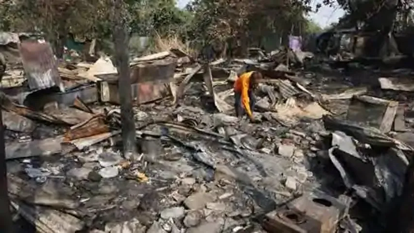 Delhi: Fire at slum area in Kirti Nagar, homes gutted