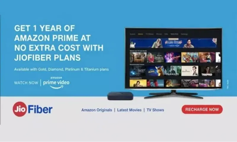 JioFiber announces 1-year Amazon Prime membership at no extra cost