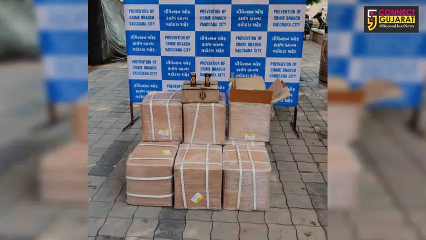 Vadodara PCB caught IMFL hidden alongside the boxes of handwash