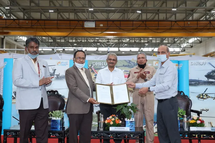 300th ALH (Dhruv) Rolls-out from HAL Hangar