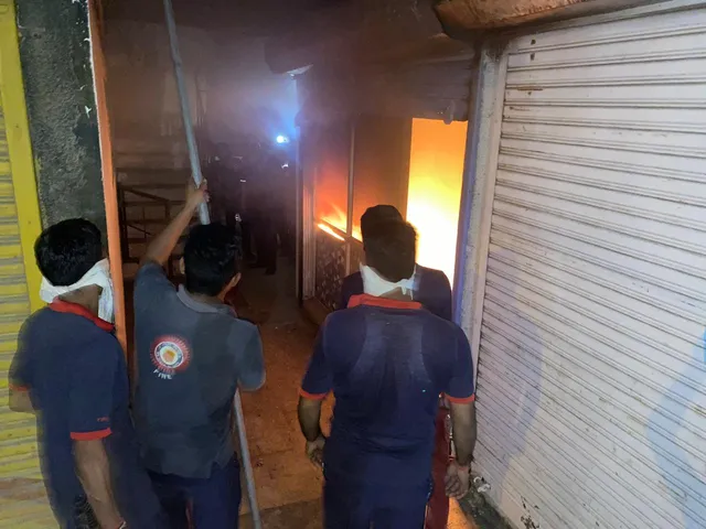 Fire broke out early morning at Sainath Complex near Tarsali Lake in Vadodara