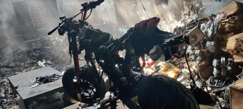 E bikes gutted in fire inside electronic bike manufacturing company in Vadodara