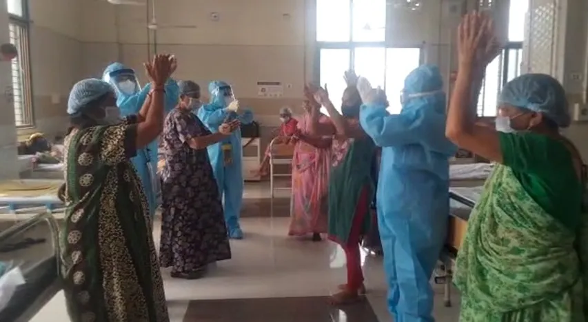 Garba with morning exercise made Covid patients feel the joy of Navratri at SSG hospital