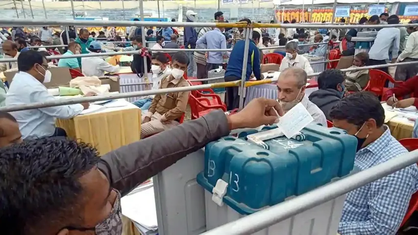 Heavy security, social distancing as voting underway in 28 assembly seats in MP