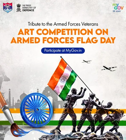 Armed Forces Flag Day painting competition in theme Tribute to Armed Forces Veterans