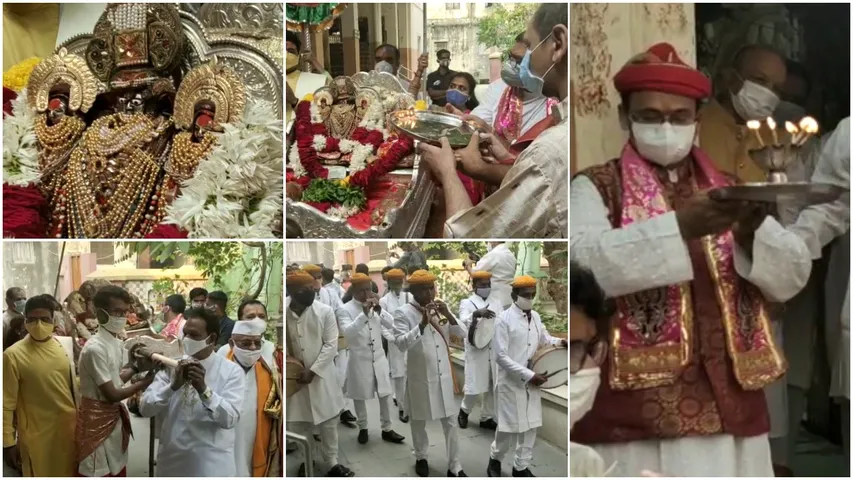 Procession of Lord Vitthalnathji taken out inside the temple premises
