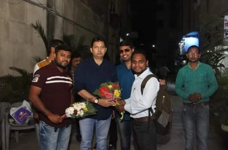 Vadodara BJP general secretary Sunil Solanki appeared at Sayajigunj police station