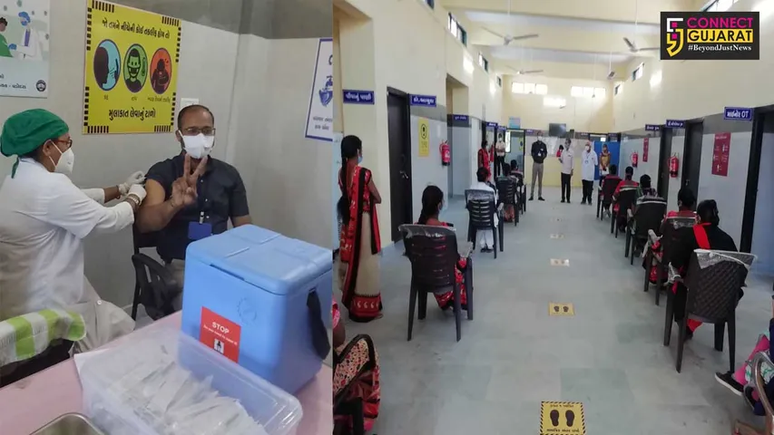 About 122 percent vaccination at four centers of the district on fourth day