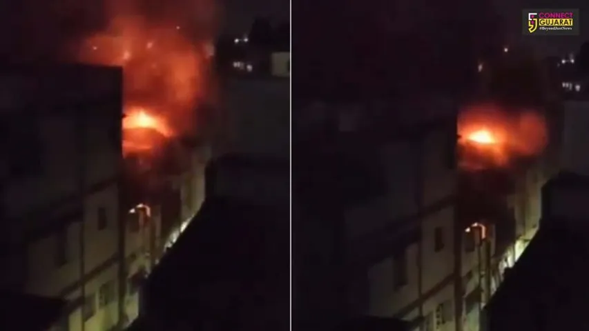 Fire broke out inside Mangal bazaar in Vadodara
