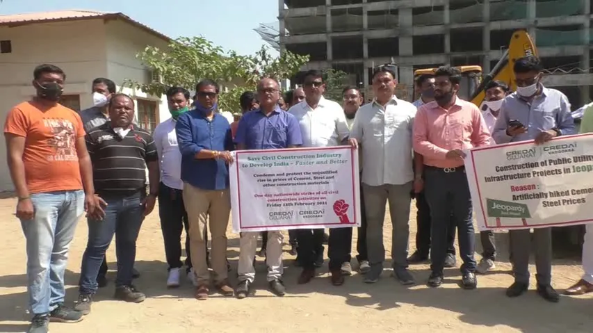 Builders and Construction Associations stopped work on their construction sites on Friday