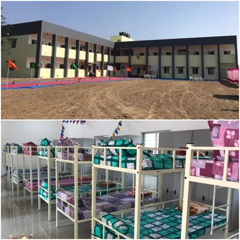Boys hostel facility at Lok Vidyalaya School in Lamdapura village near Savli