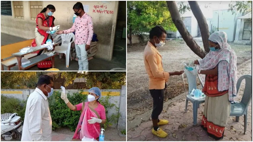Strict safety measures against Covid 19 at polling booths during elections in Vadodara
