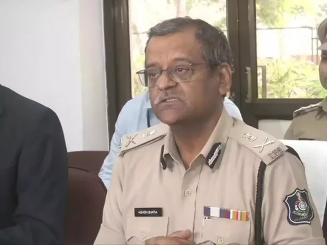 Gujarat DGP Ashish Bhatia on a visit to Vadodara on Friday