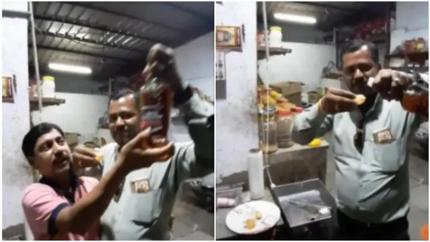 Video of guests enjoying a drink in panipuri in birthday celebration went viral in social media