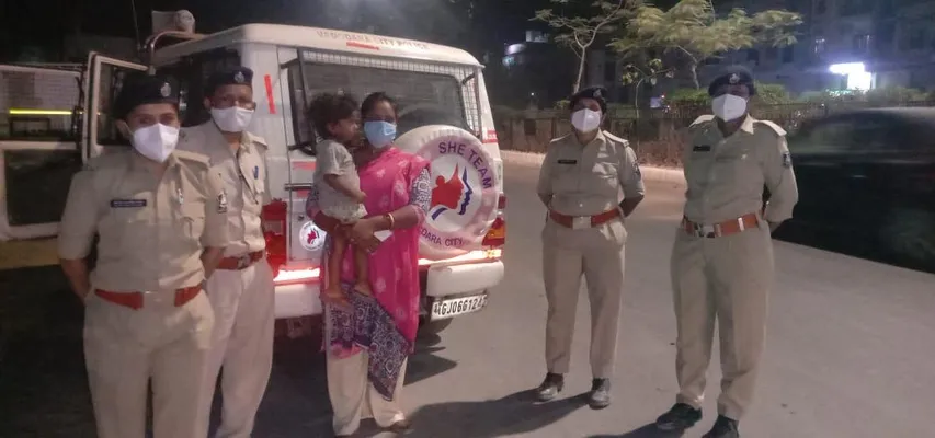 Vadodara She team unite three old child with parents