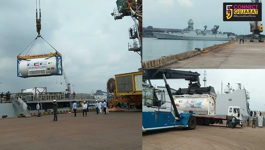 Indian Naval ships arrives at New Mangalore port carrying critical medical stores