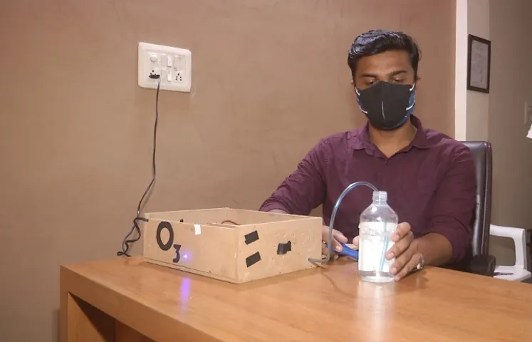 Vadodara youths prepare portable ozone device which converts plain water into a sanitiser