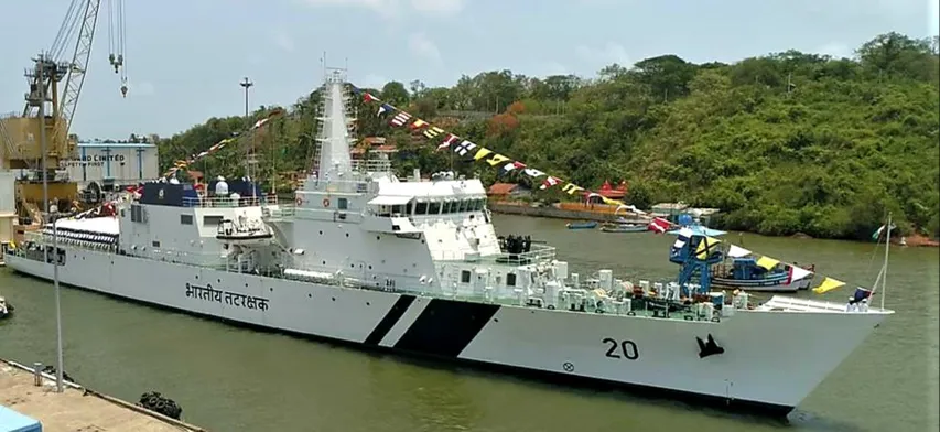 Commissioning of offshore patrol vessel ICGS Sajag at Goa