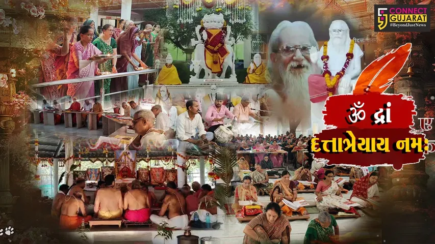 અંકલેશ્વર: ઉછાલી ગામ સ્થિત દત્ત આશ્રમ ખાતે ગૃરુલીલામૃત ગ્રંથના પારાયણનું સ્વહાકાર સાથે આયોજન, યજ્ઞમાં 3.50 લાખ આહુતિ અપાશે
