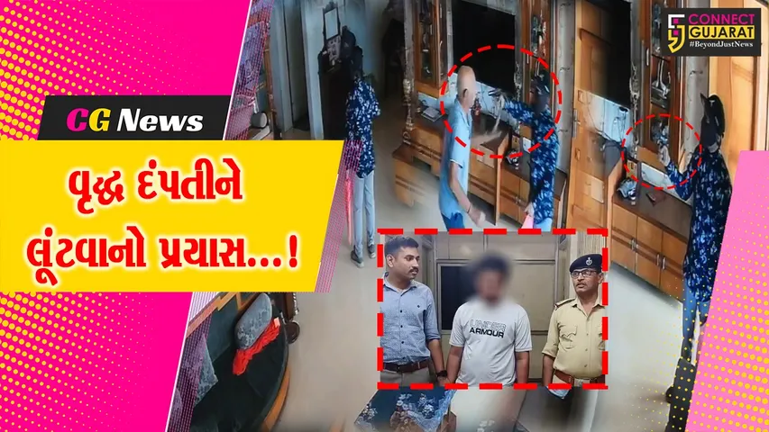 સુરત : સચિન ગામમાં વૃદ્ધ દંપતીને બાનમાં લઈને લૂંટનો પ્રયાસ,લાઇટર જેવું પિસ્તોલ બતાવીને લૂંટ કરવા આવેલો શખ્સ ઝડપાયો