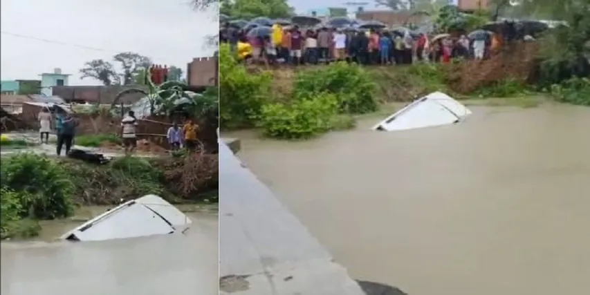 car fall into canal