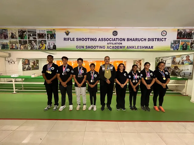 Shooters from Bharuch bagged 24 medals in the 60th Gujarat State Shooting Competition