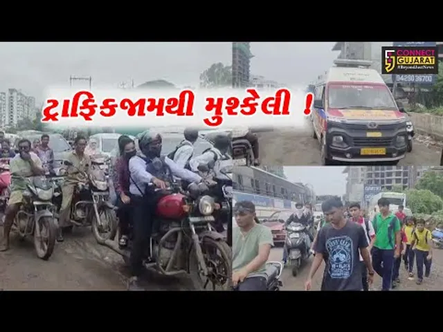 ભરૂચ: ઝાડેશ્વર-તવરા રોડ પર 6 કી.મી.લાંબો ટ્રાફિકજામ, અનેક વાહનચાલકો અટવાયા