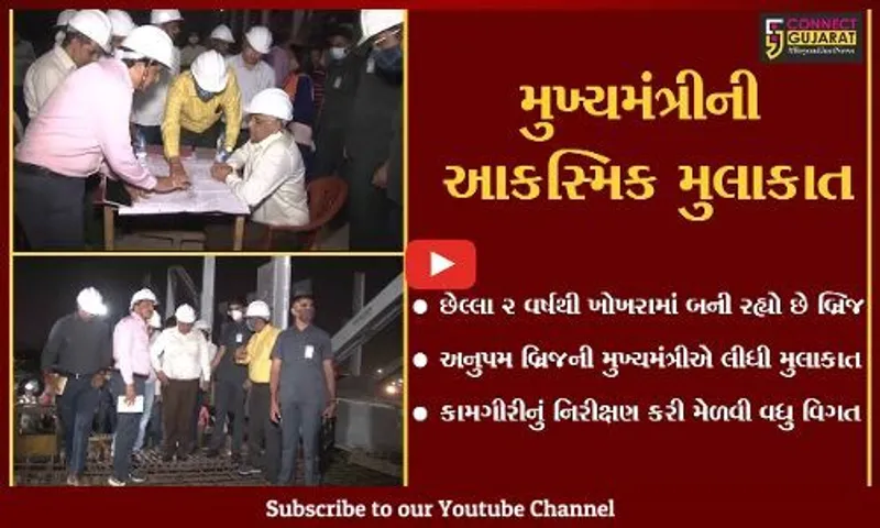 અમદાવાદ : મુખ્યમંત્રીએ ખોખરા અનુપમ બ્રીજની આકસ્મિક મુલાકાત લીધી, કામગીરીનું કર્યું નિરીક્ષણ...